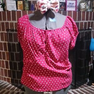 Torrid Red Polka Dot Blouse